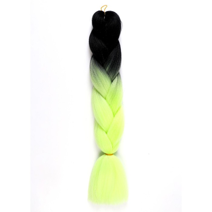 ZUMBA Канекалон двухцветный, гофрированный, 60 см, 100 гр, цвет чёрный/светло-зелёный(#BY12)