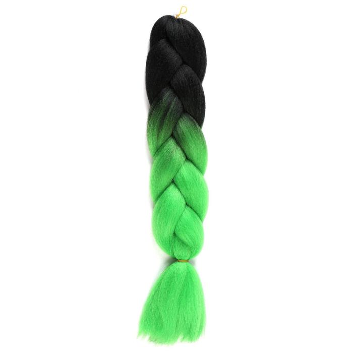 ZUMBA Канекалон двухцветный, гофрированный, 60 см, 100 гр, цвет чёрный/зелёный(#BY17)