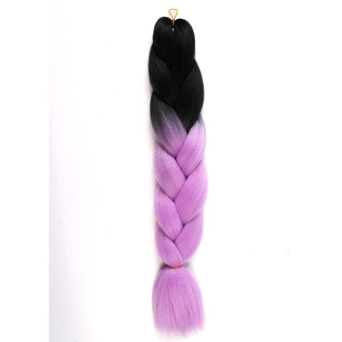 ZUMBA Канекалон двухцветный, гофрированный, 60 см, 100 гр, цвет чёрный/светло-фиолетовый(#BY24)