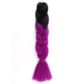 ZUMBA Канекалон двухцветный, гофрированный, 60 см, 100 гр, цвет чёрный/фиолетовый(#BY25) Ош