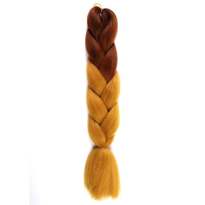 ZUMBA Канекалон двухцветный, гофрированный, 60 см, 100 гр, цвет коричневый/тёмно-горчичный(#BY35)