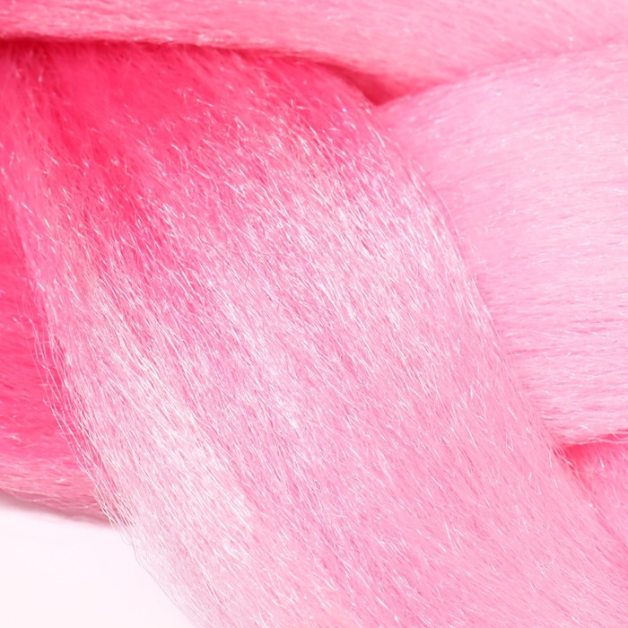 Канекалон двухцветный, гофрированный, 60 см, 100 гр, цвет малиновый/светло-розовый