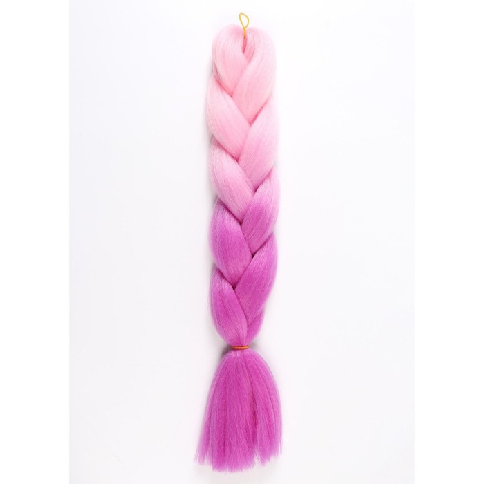 ZUMBA Канекалон двухцветный, гофрированный, 60 см, 100 гр, цвет светло-розовый/светло-фиолетовый(#BY39)