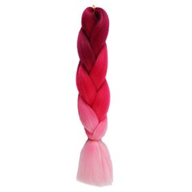 Канекалон трёхцветный, гофрированный, 60 см, 100 гр, цвет сливовый/светло-розовый/розовый(#CY25)