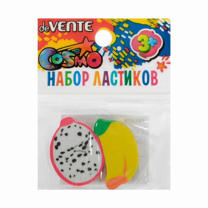 

Ластик deVENTE дизайн Fruits, синтетика, 2 штуки, цветной, в пластиковом пакете с европодвесом