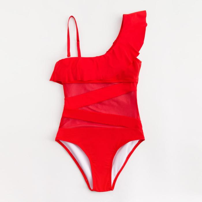 фото Купальник женский слитный, цвет красный, размер 44