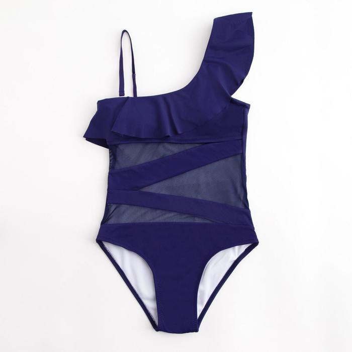 фото Купальник женский слитный, цвет синий, размер 48