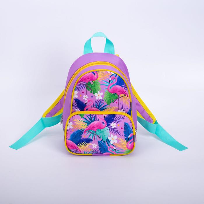 Рюкзак детский, отдел на молнии, наружный карман, цвет сиреневый, «Фламинго»