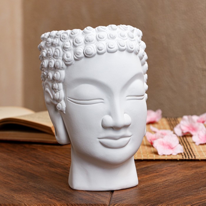 фото Фигурное кашпо-органайзер "будда", белый nana ceramics