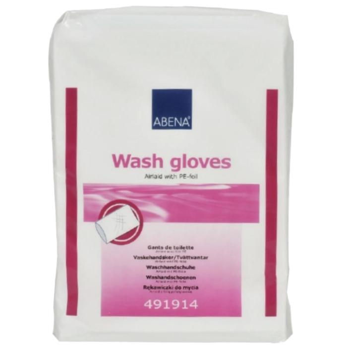Рукавицы для мытья Abena Wash gloves Airlaid PE, 50 шт