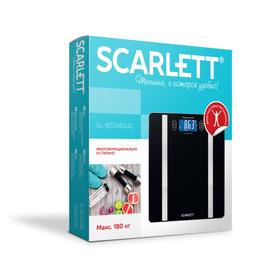 Весы напольные Scarlett BS34ED42, диагностические, до 180 кг, 1хCR2032, стекло, чёрные