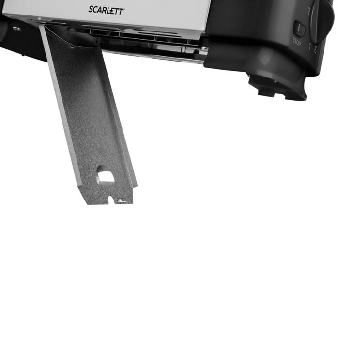 

Тостер Scarlett SC-TM11012, 700 Вт, 6 режимов прожарки, 2 тоста, серебристый/чёрный