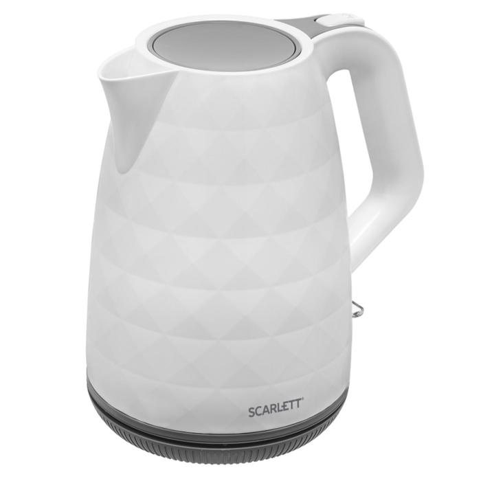 Чайник электрический Scarlett SC-EK18P49, пластик, 1.7 л, 2200 Вт, белый