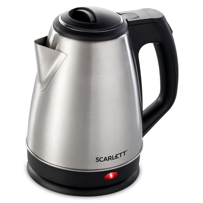 Чайник электрический Scarlett SC-EK21S25, металл, 1.5 л, 1350 Вт, серебристый чайник электрический scarlett sc ek21s25 1350 вт серебристый 1 5 л нержавеющая сталь