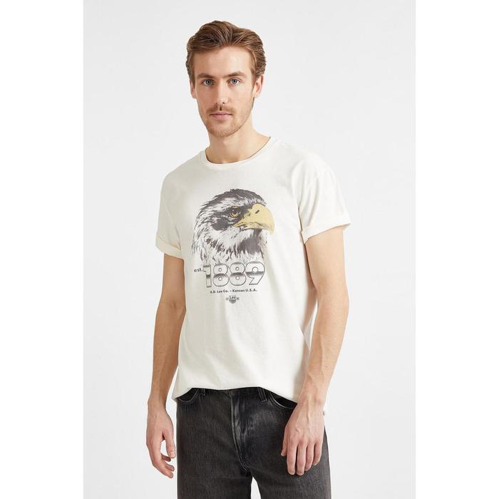 фото Футболка lee biker tee white canvas, размер 50 (l60cferr)