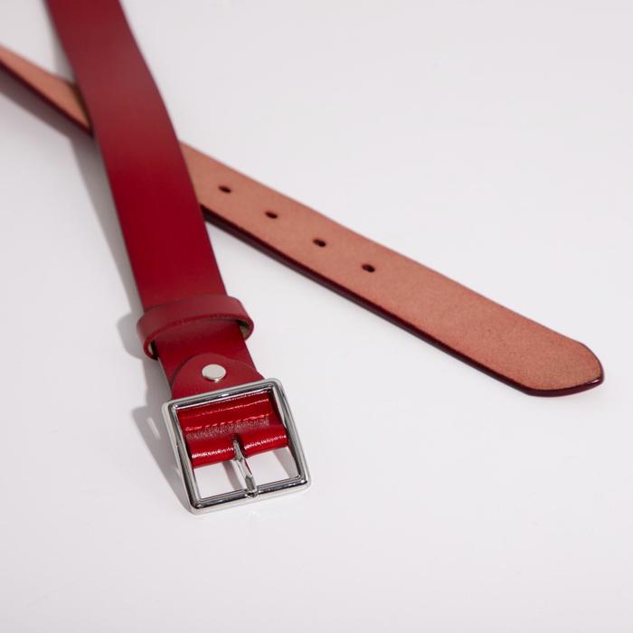

Ремень женский, ширина 3,5 см, винт, пряжка металл, цвет красный