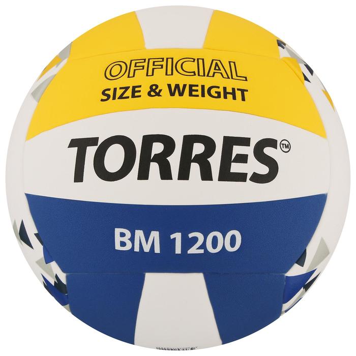 Мяч волейбольный TORRES BM1200, микрофибра, клееный, 18 панелей, р. 5 мяч волейбольный torres hit v32055 р 5 синт кожа пу клееный бут кам бело красно мультколор