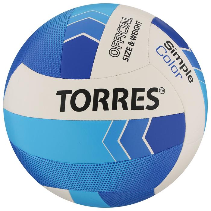 фото Мяч волейбольный torres simple color, размер 5, синтетическая кожа (тпу), машинная сшивка, бутиловая камера,бел