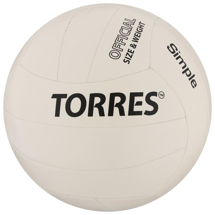 Мяч волейбольный TORRES Simple, TPU, машинная сшивка, 18 панелей, р. 5 мяч волейбольный torres bm1200 микрофибра клееный 18 панелей р 5