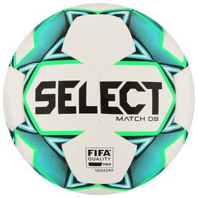 

Мяч футбольный SELECT Match DВ FIFA, размер 5, FIFA PRO, 32 панели, ПУ, гибридная сшивка, цвет белый/зелёный/голубой