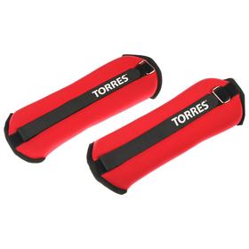 

Утяжелители универсальные TORRES 2 кг, 2 х 1 кг, неопрен, песок, цвет красный