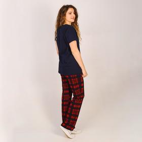 

Комплект женский (футболка, брюки), цвет красный/синий, размер 44