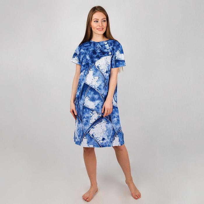 Платье женское, цвет синий, размер 56