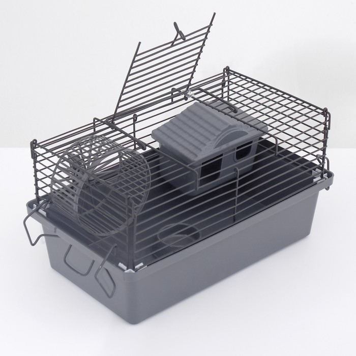 Клетка-мини для грызунов "Пижон" №1-1, без наполнения, 27 х 15 х 13 см, серая