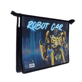 

Папка для тетрадей А4, молния сверху, пластиковая, Calligrata, «Робот»