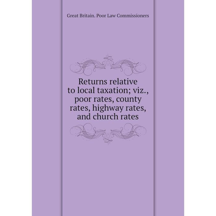 фото Книга returns relative to local taxation viz., poor rates, county rates, highway rates, and church rates nobel press