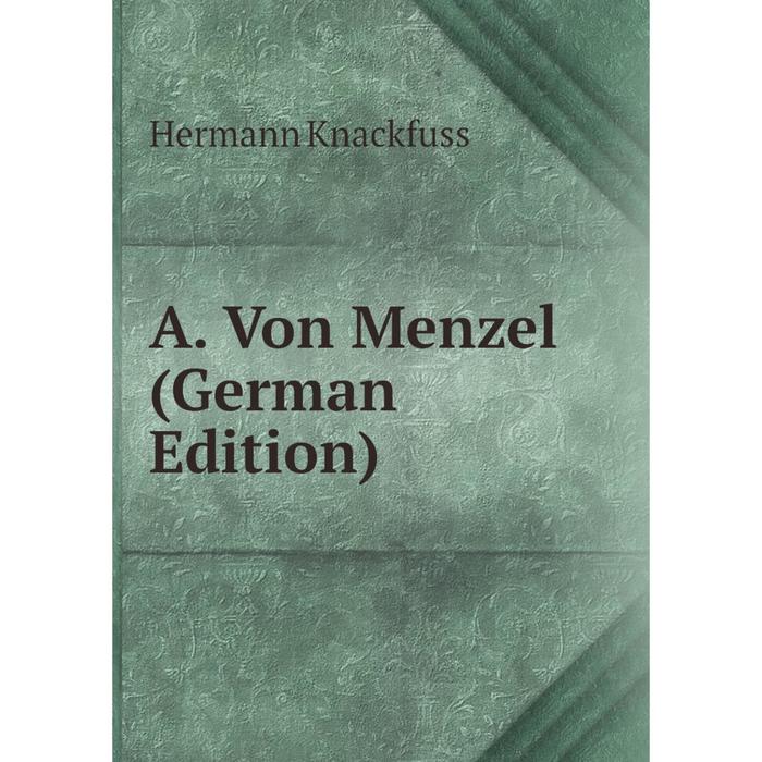 фото Книга a. von menzel (german edition) nobel press