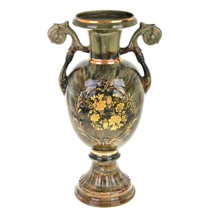 Ваза напольная "Венера" малахит, коричневая