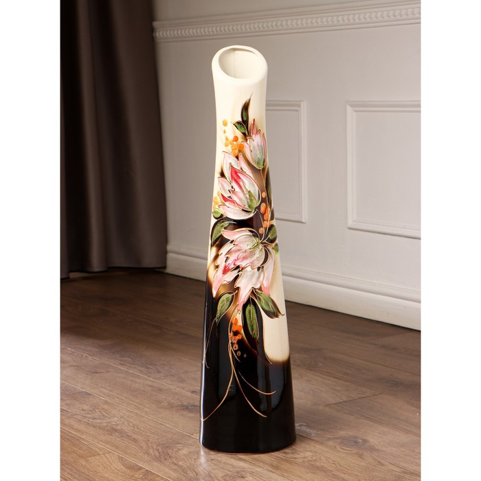 Ваза напольная "Беатриче" монстера, белая