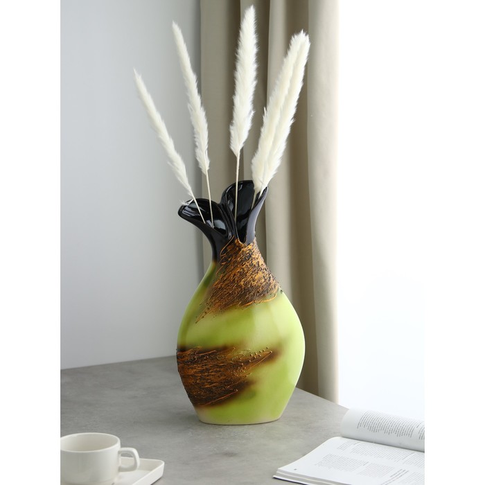 Ваза "Дуэт" золото, зелёная