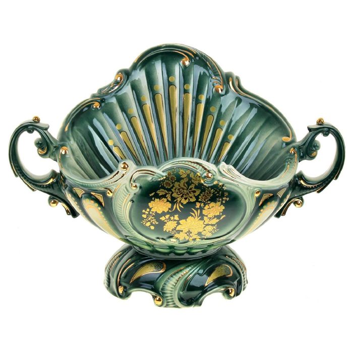 Конфетница "Ракушка" зелёная