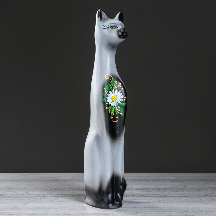 Копилка "Кот" большая, серо-золотая, микс