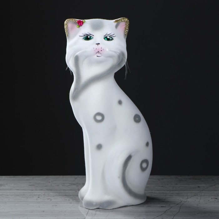 Копилка "Кошка Матильда" флок, белая, микс