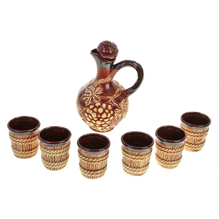 Штоф с рюмками "Мускат" 7 предметов, 1 л