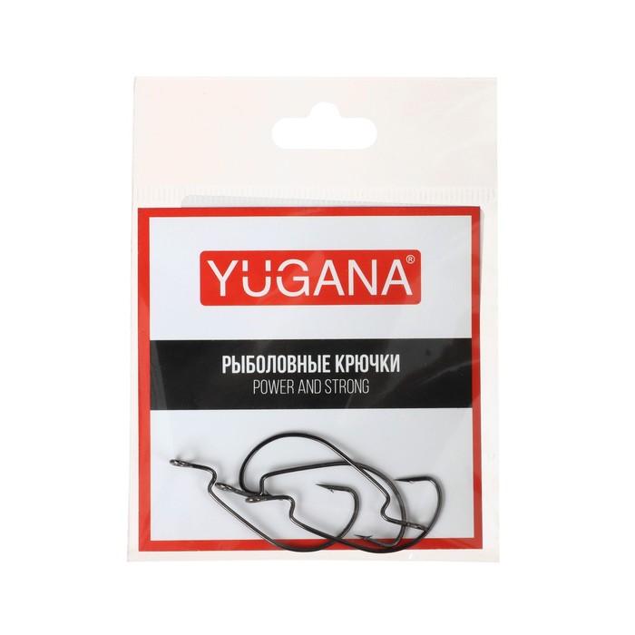 Крючки офсетные YUGANA Wide range worm big eye, № 4, 4 шт. крючки офсетные yugana wide range worm 5 0 2 шт