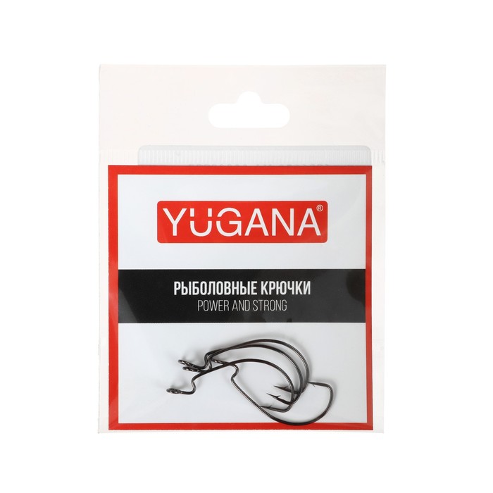 Крючки офсетные YUGANA Wide range worm big eye, № 6, 4 шт. крючки офсетные yugana wide range worm 5 0 2 шт