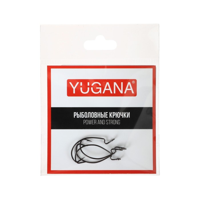 Крючки офсетные YUGANA Wide range worm big eye, № 8, 4 шт. крючки офсетные yugana wide range worm 4 0 3 шт