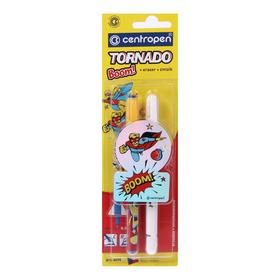 Набор 2 штуки Centropen 2675, 0.5 мм: Ручка-роллер Tornado Boom! + Поглотитель чернил, корпус микс Ош