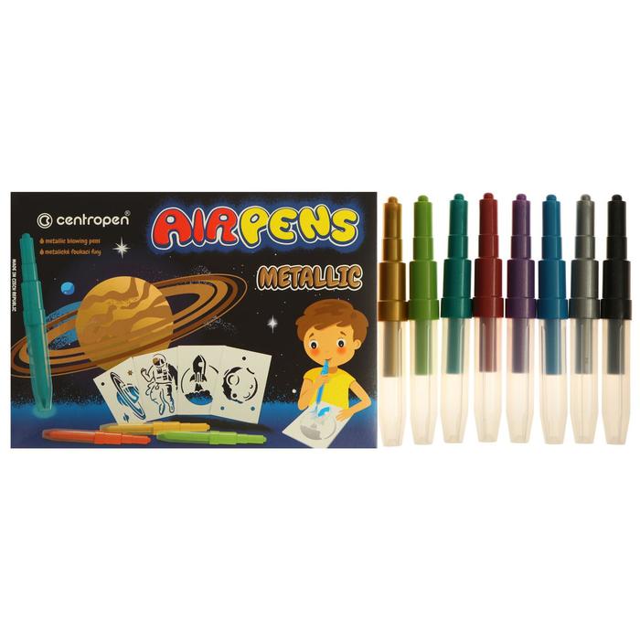 

Фломастеры-блопены 8 цветов, Centropen 1590/08 Metallic AirPens, ароматизированные