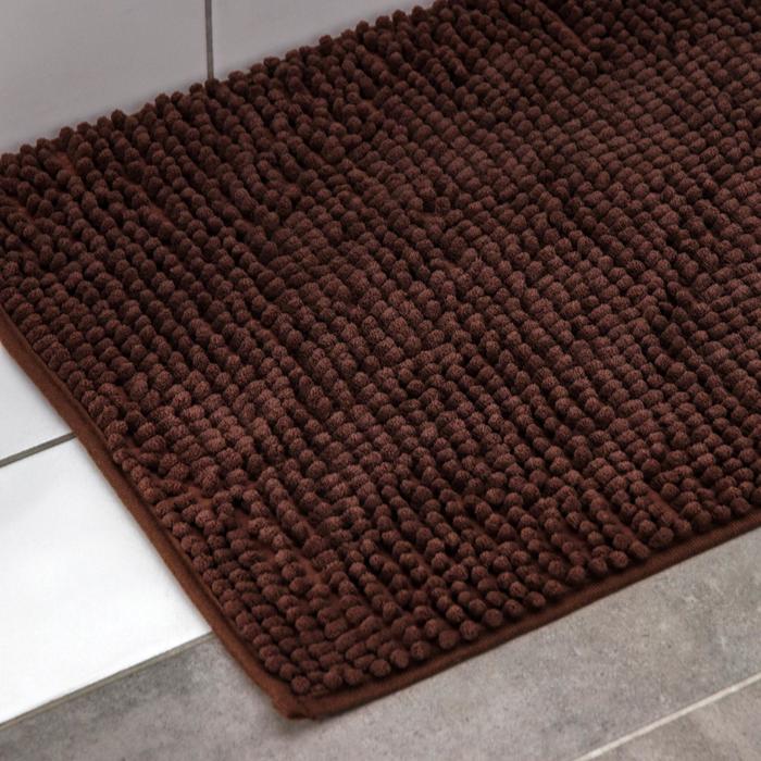 Набор для ванной SAVANNA «Комфорт»: штора 180×180 см, ковёр 40×60 см, цвет коричневый