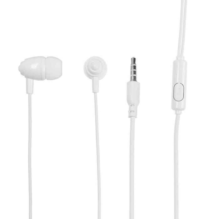 фото Наушники krutoff strix, вкладыши, микрофон, 106 дб, 16 ом, 3.5 мм, 1 м, белые