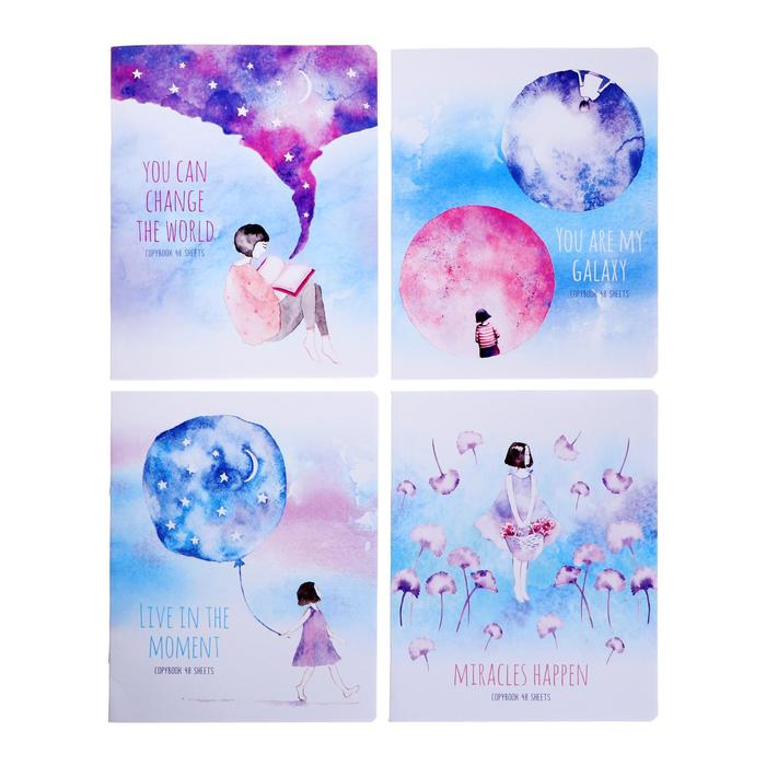 

Тетрадь 48 листов в линейку "Моменты счастья", обложка мелованный картон, блок офсет, МИКС разные дизайны