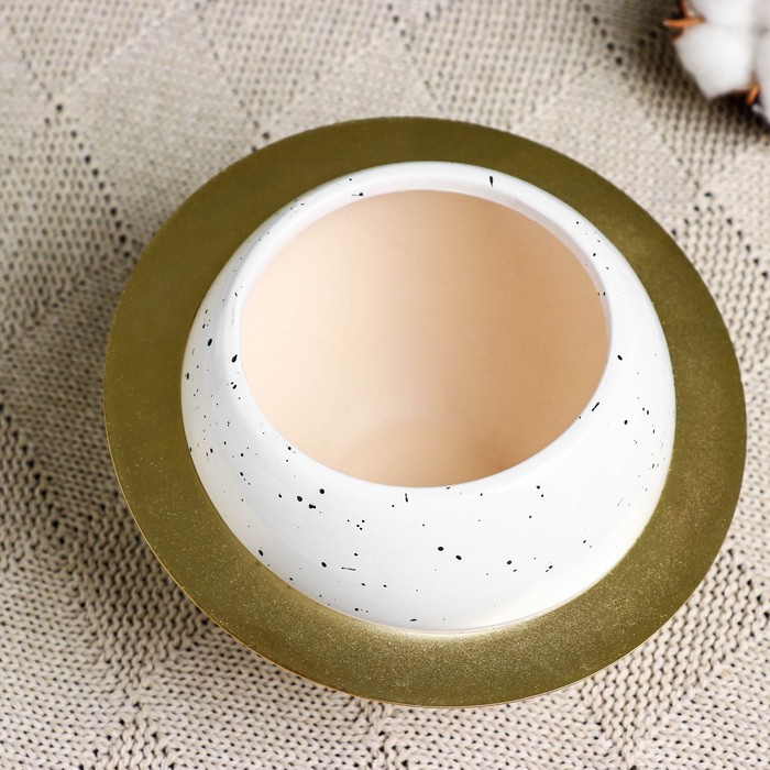 Кашпо "Сатурн" белое, 13*13*8 см 5799903