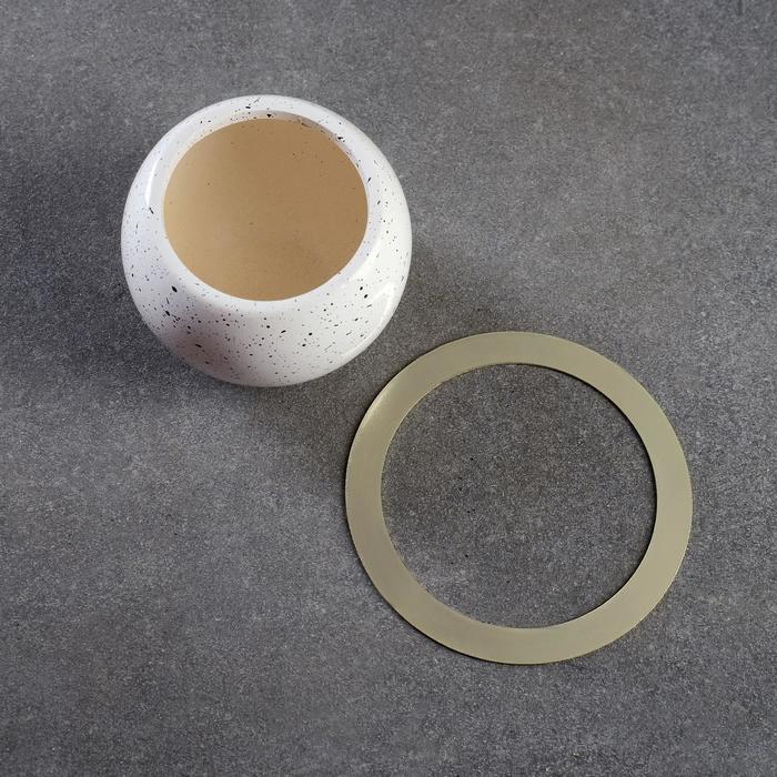 Кашпо "Сатурн" белое, 13*13*8 см 5799903