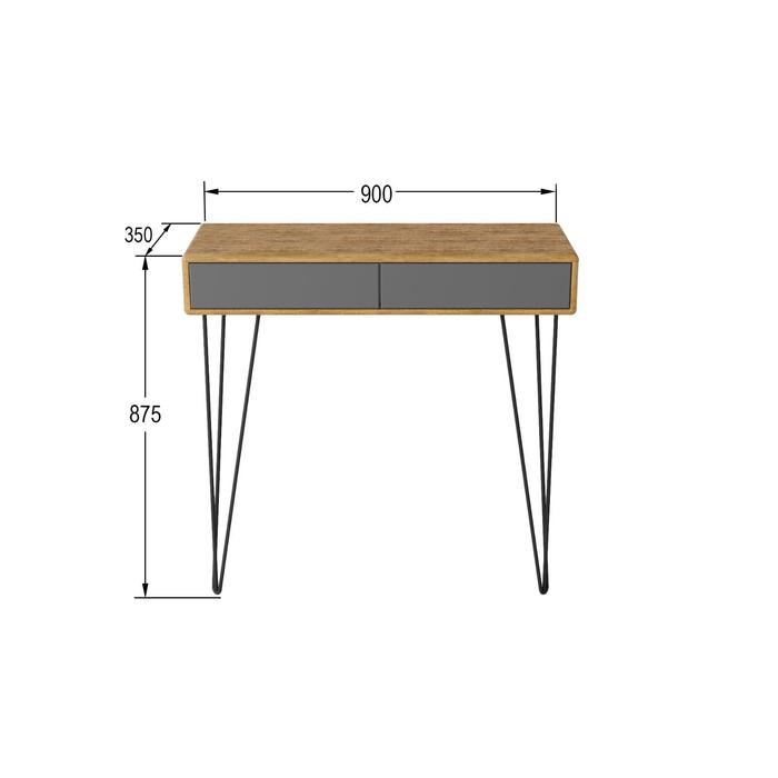 фото Стол-консоль «телфорд», 900 × 350 × 875 мм, цвет дуб американский / графит калифорния