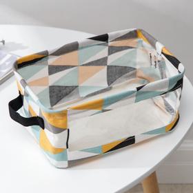 

Корзина для хранения с ручками и ПВХ окном Доляна «Рио», 25×17×12,5 см, цвет бирюзовый